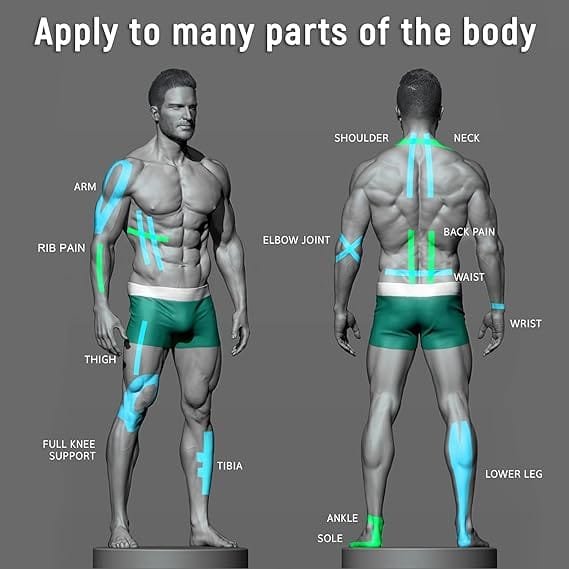 Kinesiology Tape Muscle Bandage Sports Cotton Elastic Adhesive Strain Injury Tape Knee Muscle Pain Relief Stickers (Random Colors) - Image 22