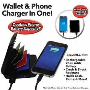 E-Charge Wallet Deluxe Portable Power Bank And Credit Card Case