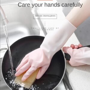 1Pair Silicone Cleaning Gloves Dishwashing Cleaning Gloves Scrubber Dish Washing Sponge Rubber Gloves Cleaning Tools