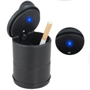 Universal Car Astray Black with light | LED Portable Car Truck Auto Office Cigarette Ashtray Holder Cup - Black
