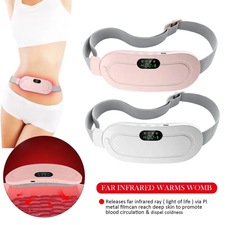 Cramp belt Heating Pad Menstrual Cramp Relieve Therapy Vibration Massager Heating Belt (Random Color) - Image 7