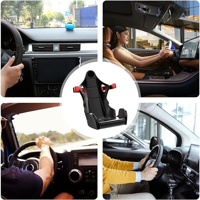 Racing Seat Design Car Mobile Phone | Fast and Furious Mobile Holder with 360° Rotateable AC Grill Grip Which can help Holder to move up and down so that AC winds will be free (Random colors) - Image 10