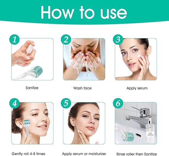 Derma Roller 2.0 Titanium Needles | Microneedling Beard Roller for Growth, Home Use for Skin Care, Face and Body Anti-aging, Wrinkle and Scar Removal, Pore Reduction, Hair Growth for Men Women - Image 9