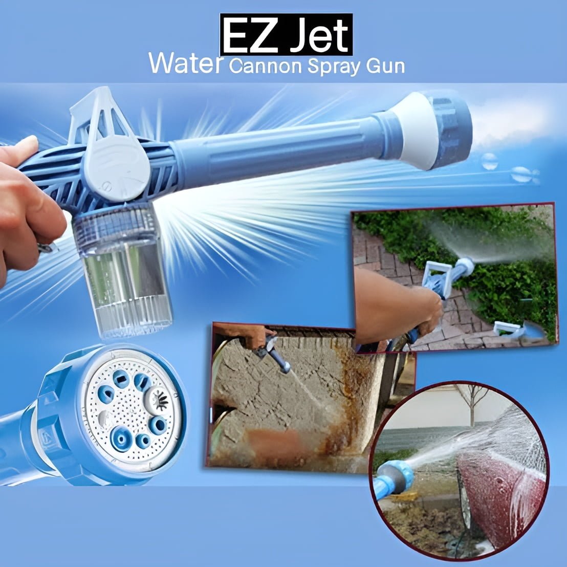 Nozzle Ez Jet Water Cleaning Soap Cannon Dispenser Pump Spray gun | Car Washer Plastic Garden Hose Pipe Connector Function - Image 2