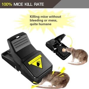 Best Seller Pest Control Catcher Automatic Spring Reusable Plastic Black Rat Mice Mouse Traps pack of 1