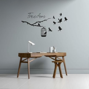 Freedom Bird Cage Wooden Wall Decoration.