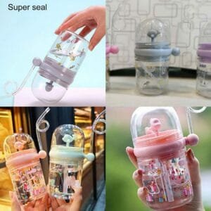 Children Whale Spray Cup Sippy Bottle Cartoon Baby with Sippy Kettle Outdoor Portable Children's Cup (Random Color)