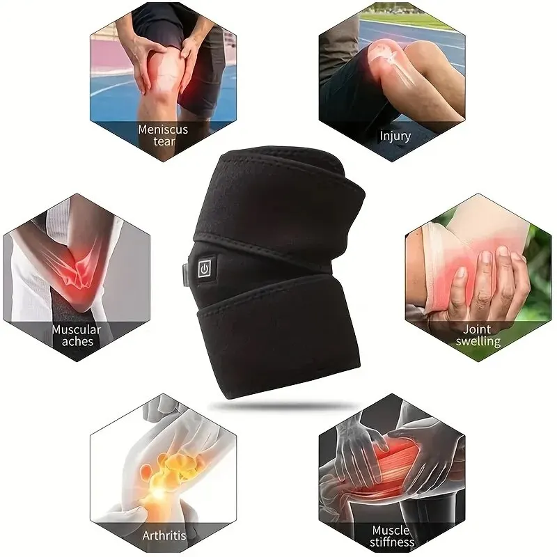 knee massager chargeable | Stress Relief Vibration Knee, Arm, Leg Massager Rechargeable Heating Pad, for Knee Pain Relief - Image 3