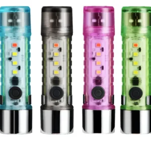 6 lighting Modes Mini Multifunctional Torch USB Rechargeable Portable Plastic LED Flashlight (random color)