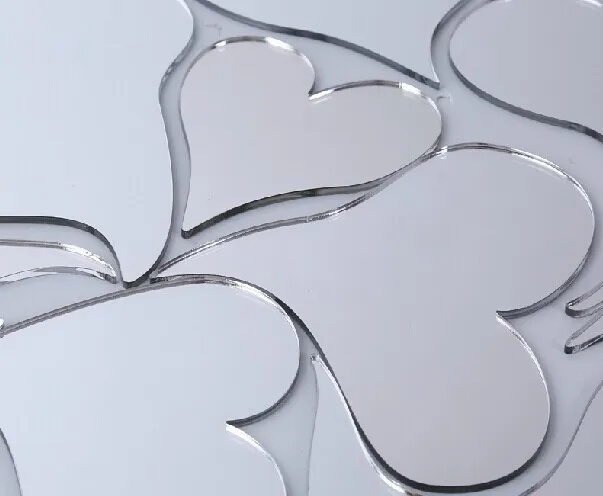 classic heart shaped Design Acrylic mirror wall stickers ( 15 inch size) - Image 3