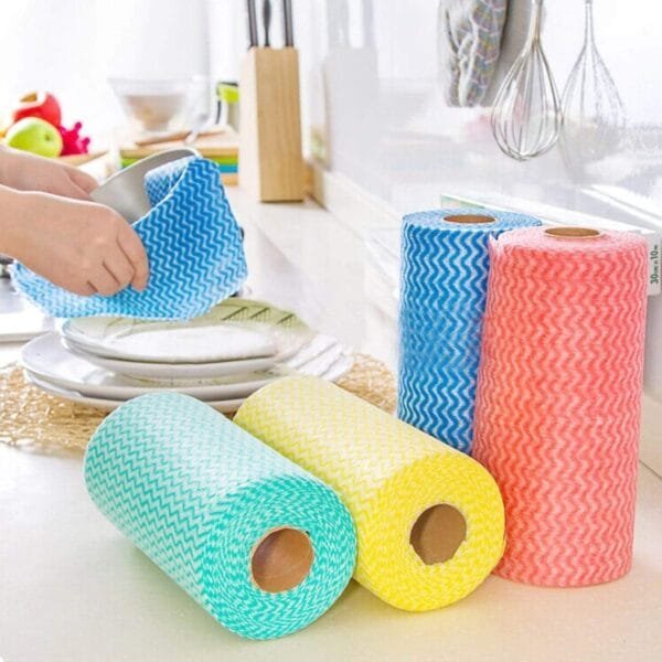 50 Sheet Roll Tissue Paper Cleaning Wipes (Random Color) - Image 2
