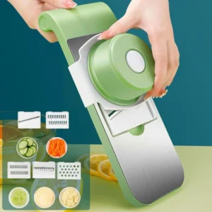 5 in 1 Stainless Steel Multi functional Safe Manual Vegetable Slicer Cutter Potato Shredders Garlic Carrot Grater Chopper (Random colors)