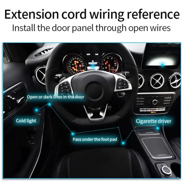 Cool Light EL Wire 3 Meter Dashboard & Interior Decoration (random color) - Image 4
