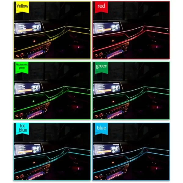 Cool Light EL Wire 3 Meter Dashboard & Interior Decoration (random color) - Image 6