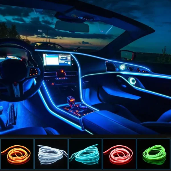 Cool Light EL Wire 3 Meter Dashboard & Interior Decoration (random color)