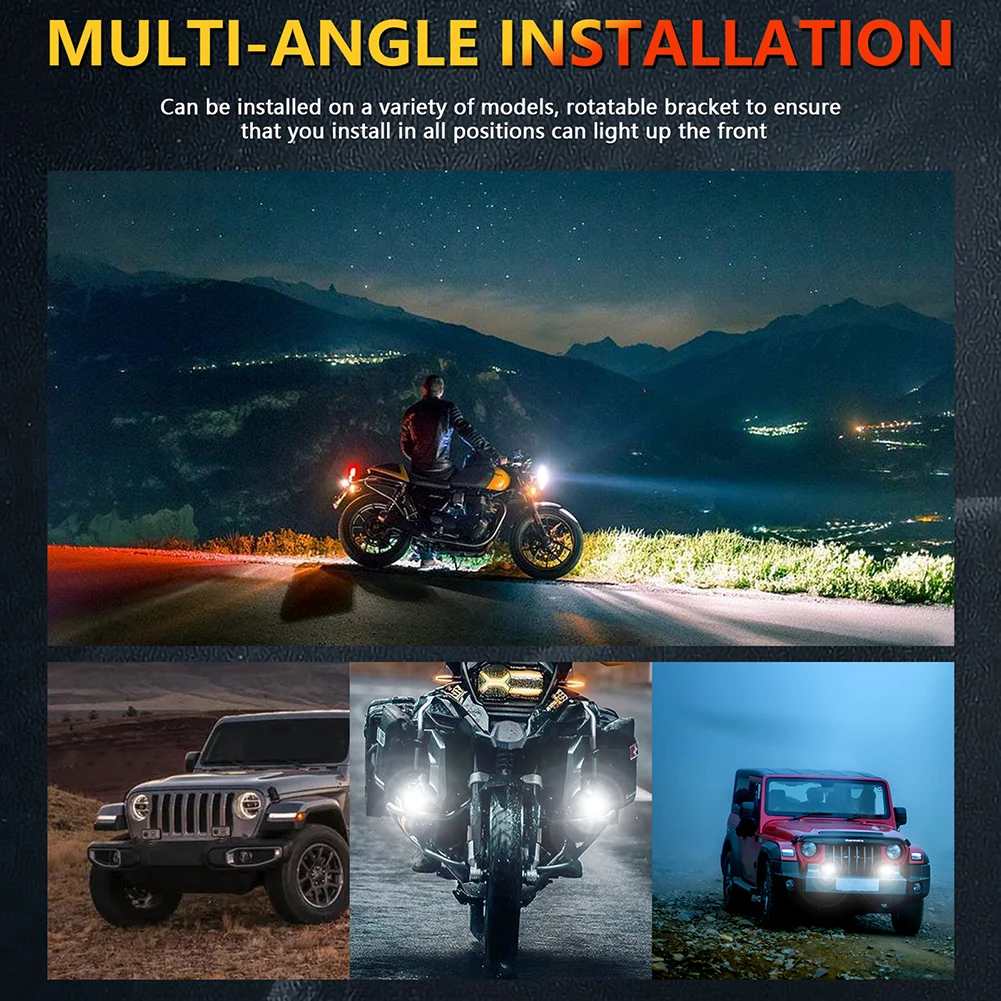 LED Work Light Driving Fog Light Red Blue Auxiliary Hi/Lo beam White Amber Spotlight Universal for ATV SUV for all bikes/car/trucks/jeep - Image 2