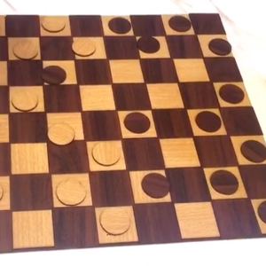 Wooden Checkers Game