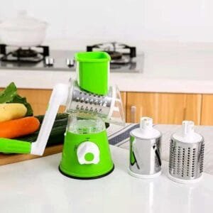 3 In 1 Manual Rotary Vegetable Drum Cutter   Slicer Kitchen Gadget Food Processor   (random color )