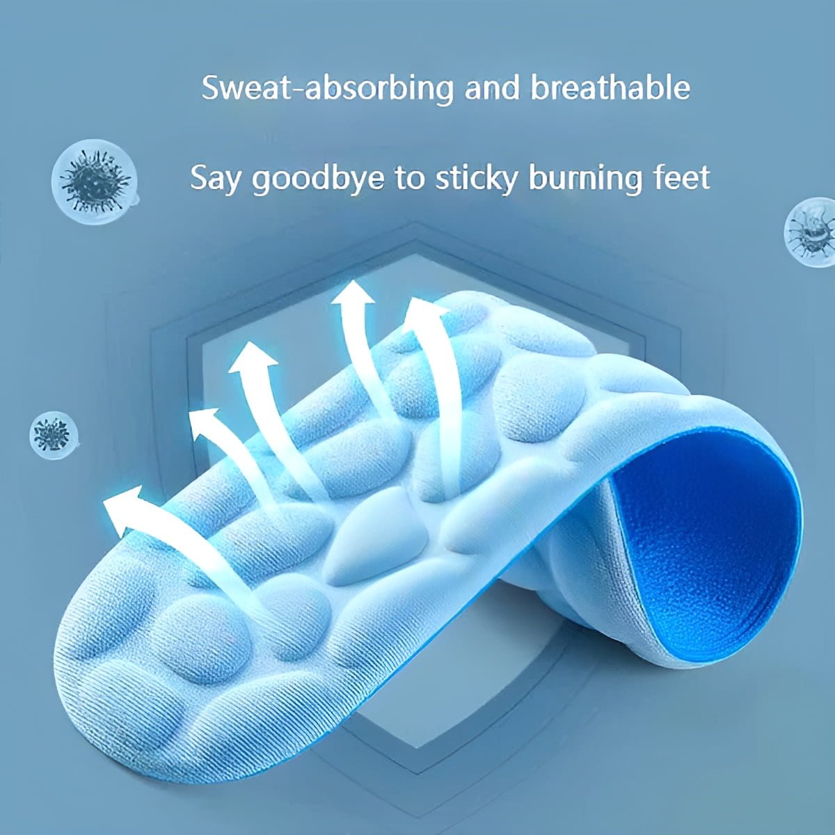 1Pair of Memory Foam Insoles For Pebbles Sole Breathable Cushion Sport Running Insoles For Feet Orthopedic Insoles | For Shoes Women Men Flat Feet Arch Support - Image 3