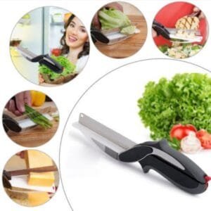 Clever Cutter2 in 1 Knife & Cutting Board Utility Cutter Stainless Steel Ourdoor Smart Vegetable Chops Your Favorite Fruits, Vegetables, Meats, Cheeses & More in Second