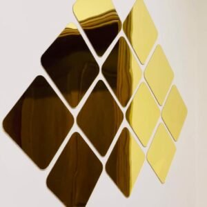 Square Shaped Acrylic Mirror Wall Stickers (12pc Set)