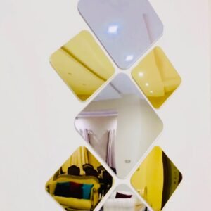 (12pc Set) Acrylic Square Shaped Mirror Wall Stickers