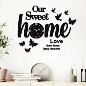 Wall Clock - Butterflies & Sweet Home 3D Wooden