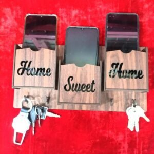 Home sweet home Mobile holder + key hanger MDF Wood material
