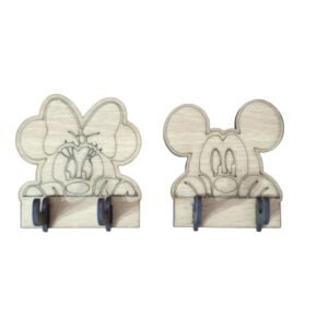 Mickey mini key holder MDF Wood material (pair)