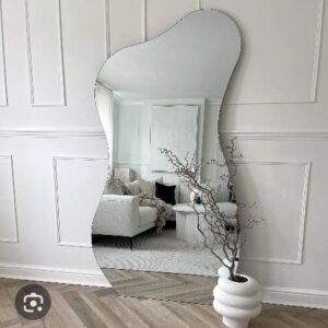 Acrylic Silver FRAME-LESS CONTEMPORARY Mirror Wall Sticker