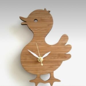 New 3D Animal Duck Shaped Wooden Wall clock