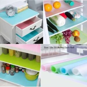 Refrigerator Mats Shelf Liners, Plastic Refrigerator Liners Washable Can Be Cut Waterproof Refrigerator Pads Fridge Mats Drawer Table Placemats (Multi Colors)