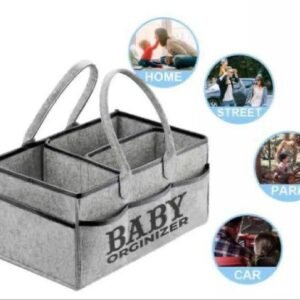 Foldable Baby Diaper Caddy Organizer - Portable Storage Basket - Essential Bag for Nursery, Changing Table and Car - Waterproof Liner Is Great for Storing Diapers, Bottles