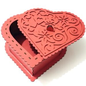 Jewellery Box Wooden Makeup organizer Lipstick Jewelry Heart Shape