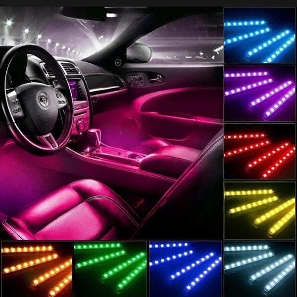 CAR ATMOSPHERE LIGHT REMOTE OPERATED 36 LED 3 strips - Image 3