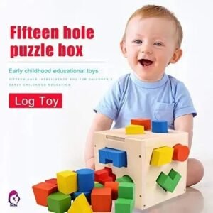 Wooden Hole Shape Intelligence Box Big Shape ,Wood Puzzle Geometric Shape Blocks