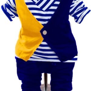 Western Cross Stripe Style Winter Dress For Boys and girls ( Colour ; Blue)