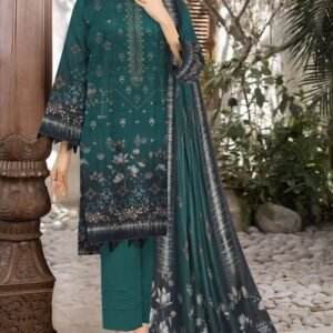 BAREEZA EMBROIDERED SHAMREY  Unstitched  3 PIECES PRINTED EMBROIDERED SHAMREY COLLECTION Casual Wear | winter 23