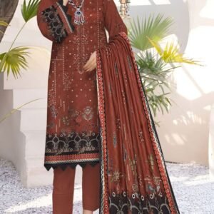BAREEZA EMBROIDERED SHAMREY  Unstitched  3 PIECES PRINTED EMBROIDERED SHAMREY COLLECTION Casual Wear | winter 23