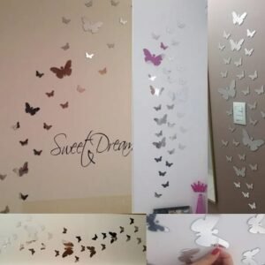 Butterfly acrylic mirror wall stickers 25pc set