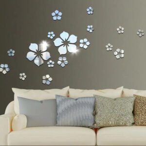 Acrylic mirror wall stickers 20 flower set
