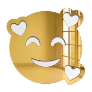 in love emoji Acrylic mirror wall stickers 15 inch size
