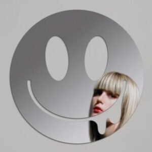 smiley face Acrylic mirror wall stickers 15 inch size