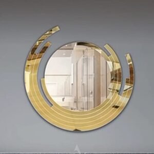 Hot Design Golden Finish Acrylic mirror wall stickers 15 inch size