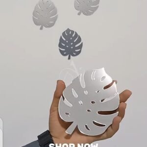 Leaf acrylic mirror wall stickers 4 inch size 12pec set