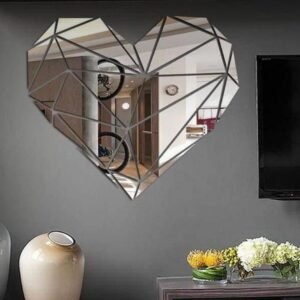 Love Heart  Acrylic mirror wall stickers 24×24 inch size