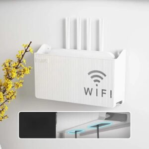 Router Storage Box Wall-mounted Plastic Cable Power Bracket Box Home Decoration Wireless Router Wifi Decoration, Set-top Box Rack( random color )