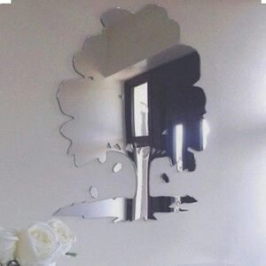 Oak Tree & Acorns Shaped Acrylic mirror wall stickers 15 inch size