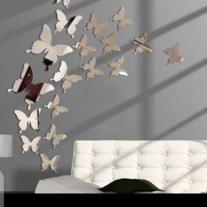 Acrylic mirror Butterfly Wall stickers 18pc set