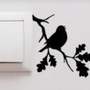 Wooden Branch & Bird For Switch Board Wall Sticker